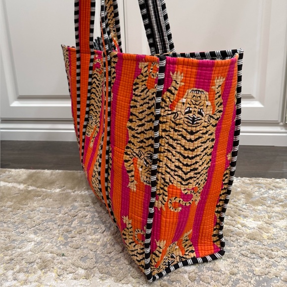 Vibrant Orange and Pink Tote Bag - Picture 5 of 13